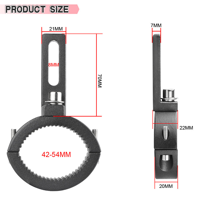 Motociklo priekinių žibintų spaustuko laikiklis 42 mm–54 mm vamzdžio šakės lempa CNC motociklo rankenos buferio tvirtinimo laikiklis Reguliuojamas tvirtinimo laikiklis