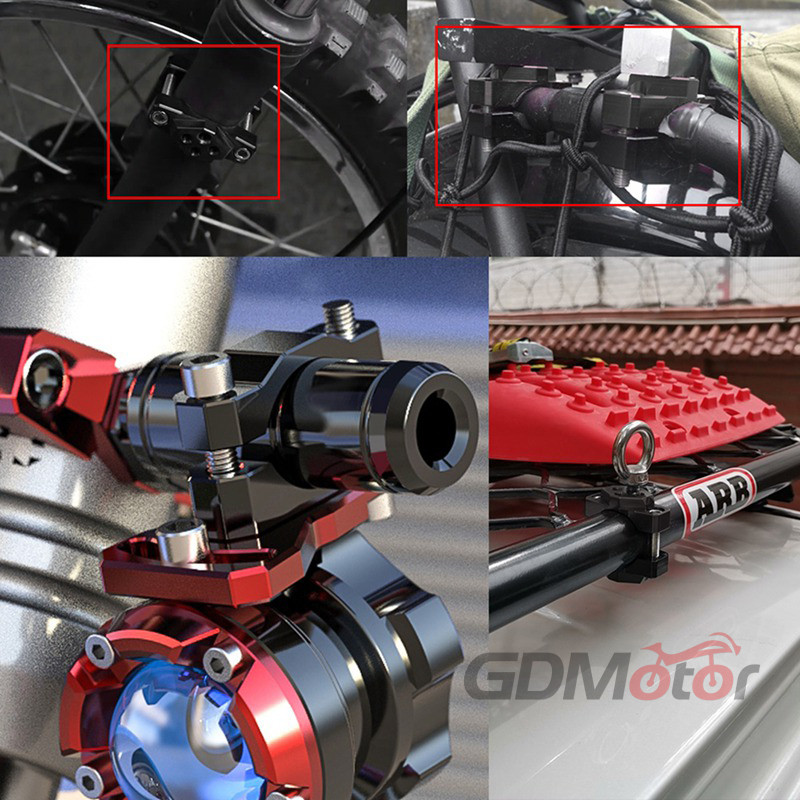 Motorkerékpár stent 17-32 mm-es konzol lökhárító bilincs Kiegészítő spotlámpa kapocs fény dekoráció módosítási kiegészítők