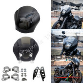 Club Style ceturkšņa apvalks ar stiprinājuma kronšteinu 42 mm–49 mm dakšu priekšējo lukturu apvalka maska Harley Dyna Street Bob Sportster XS XL