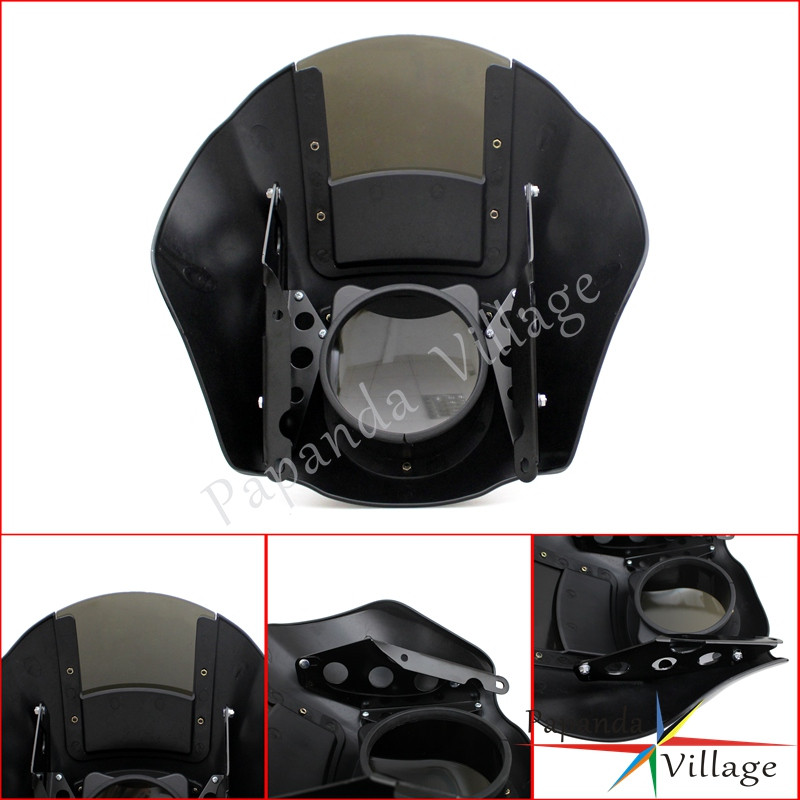 Club Style Quarter burkolat tartókonzollal, 42–49 mm-es villás fényszóró fedőmaszk Harley Dyna Street Bob Sportster XS XL-hez