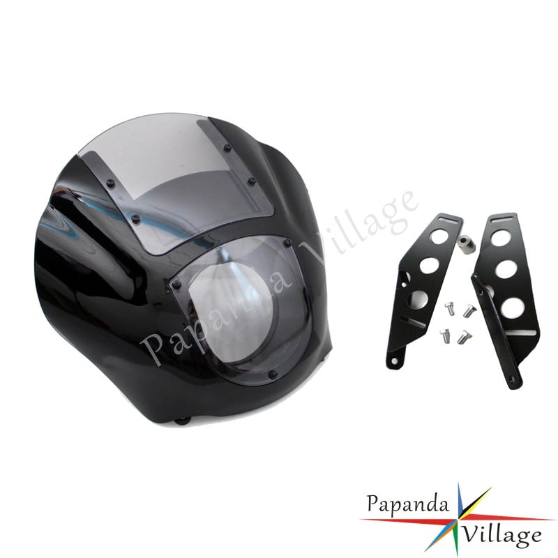 Club Style Quarter burkolat tartókonzollal, 42–49 mm-es villás fényszóró fedőmaszk Harley Dyna Street Bob Sportster XS XL-hez