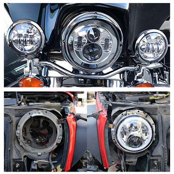 Βάση στήριξης για στρογγυλό δαχτυλίδι προβολέα LED 7 ιντσών Στήριγμα λαμπτήρα για τοποθέτηση προβολέων για Harley Road King Street Glide Electra.