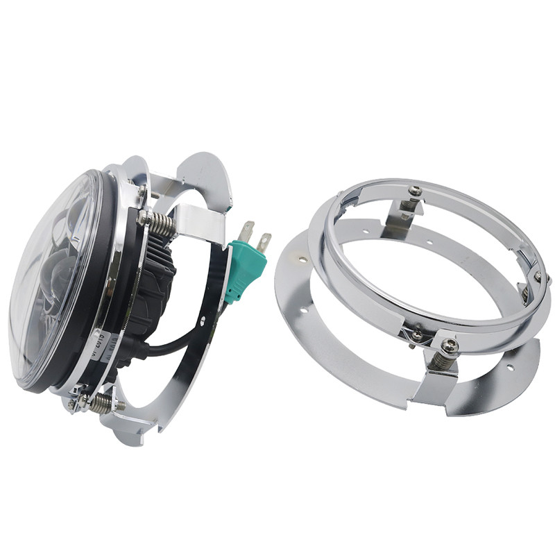 Čierne/chrómové náhradné diely pre motocykle, držiak krúžku na montáž 5 3/4" 5,75 palca pre okrúhle LED svetlomety 5,75"