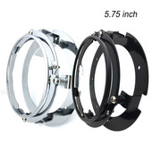 Fekete/króm 5 3/4" 5,75 hüvelykes fényszórórögzítő adapter gyűrűkészlet fekete króm 5,75-ös motorkerékpár LED-es fényszóróhoz