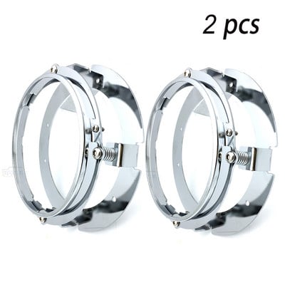 Fekete/króm 5 3/4" 5,75 hüvelykes fényszórórögzítő adapter gyűrűkészlet fekete króm 5,75-ös motorkerékpár LED-es fényszóróhoz