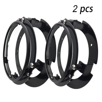 Fekete/króm 5 3/4" 5,75 hüvelykes fényszórórögzítő adapter gyűrűkészlet fekete króm 5,75-ös motorkerékpár LED-es fényszóróhoz