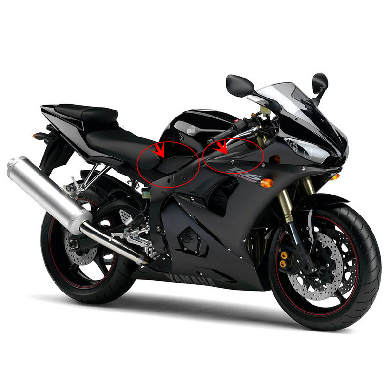 Kryt kapotáže z uhlíkových vlákien pre motocykel, vložka do kapotáže, časť vzduchového potrubia, kryt panelu trubice ram, vhodný pre Yamaha YZFR6 YZF R6 2003 2004 2005