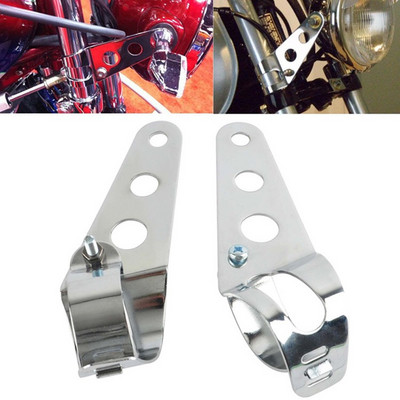 28mm-43mm universaalne mootorratta esitulede kinnitusklambrid kahvli kõrva chopper esilaterna hoidik Reguleerige mootori kahvli kinnitus must hõbedane