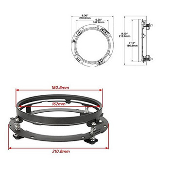 Аксесоари за автомобили за мотоциклети 7-инчов черен кръгъл пръстен за фарове Монтажна скоба за 7-инчови кръгли Led фарове