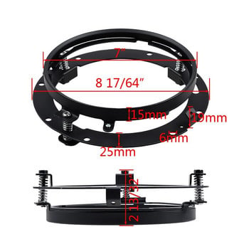 Аксесоари за автомобили за мотоциклети 7-инчов черен кръгъл пръстен за фарове Монтажна скоба за 7-инчови кръгли Led фарове