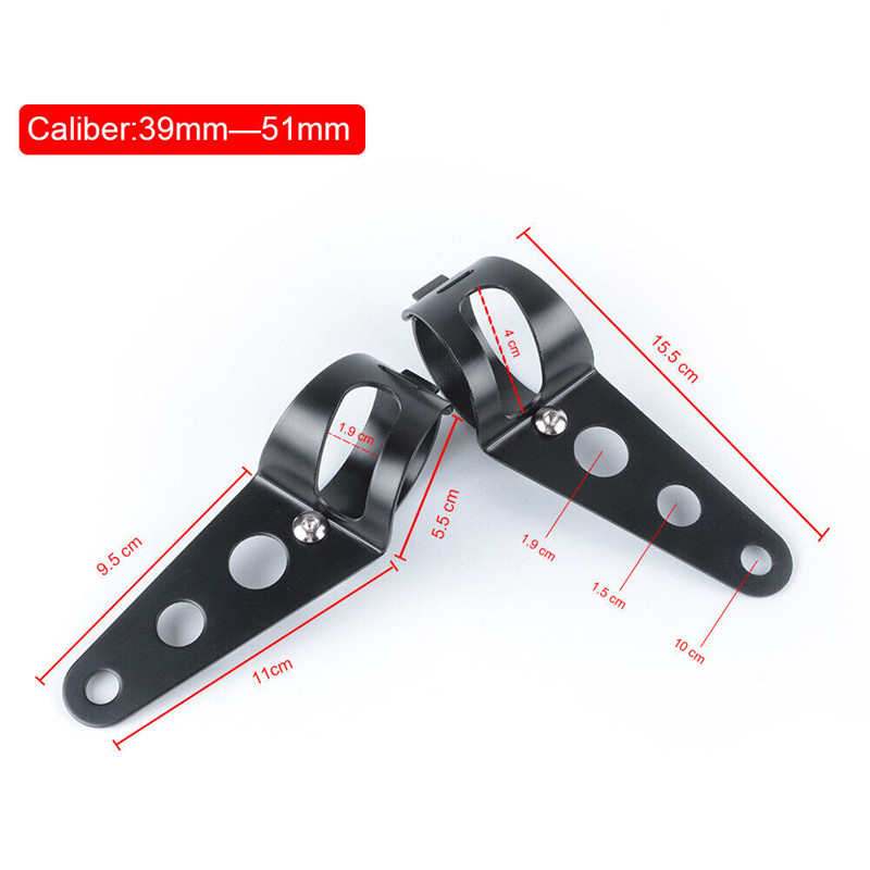 Držiak na montáž svetlometov motocykla, nastavovač uší vidlice 39-51 mm, držiak svorky na trubicu vidlice, držiak bodového hmlového svetla
