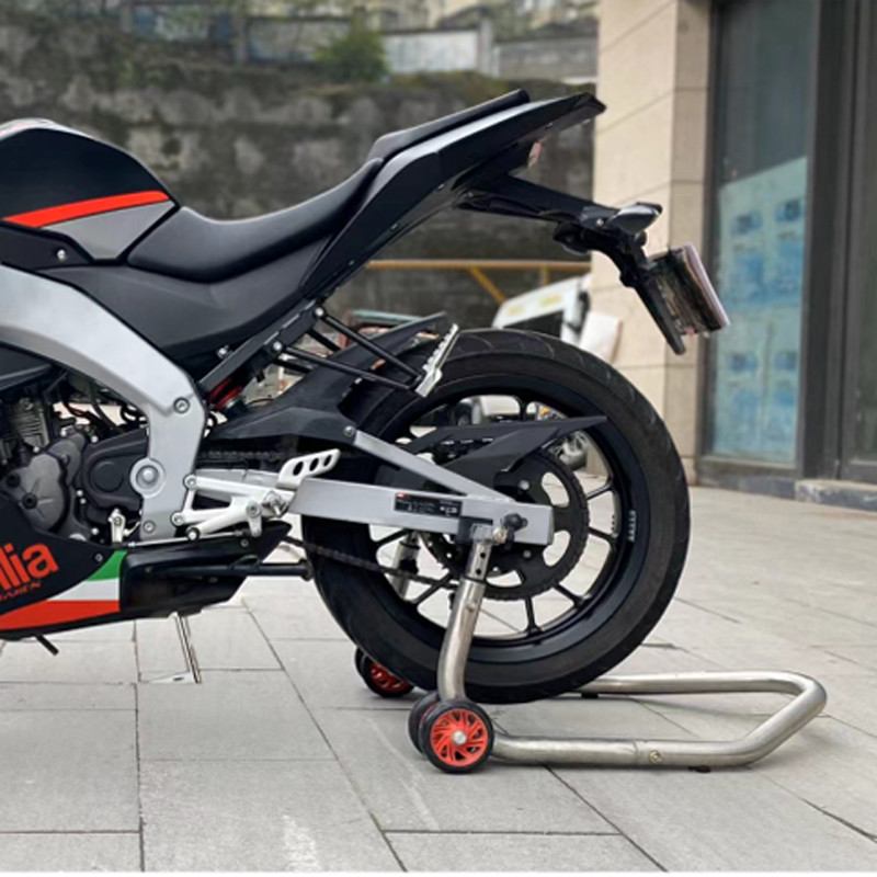 HZYEYO rozsdamentes acél hátsó lengőkar villa orsó emelő motorkerékpár paddock állvány, terepmotor indítókeret terhelése 600 kg, T070