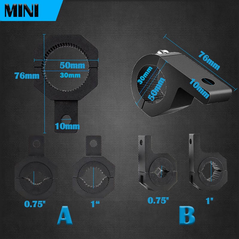 Motorkerékpárra szerelhető fényszórókonzol 4x4 Kiegészítők Off road autós Led Bar munkalámpa Ködlámpa rögzítő bilincstartó csőtartók