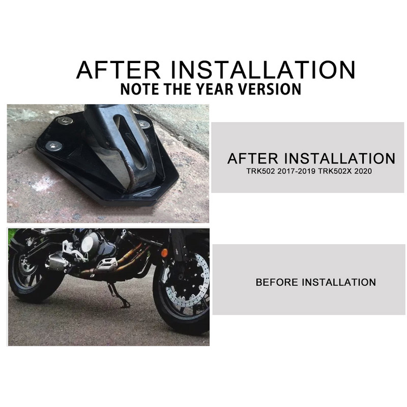 Sobib mudelile Benelli TRK502 TRK 502 2017-2018 TRK502X 2020 Mootorratta jalakargu pikenduspadja plaadi külgtoe suurendaja alumiinium