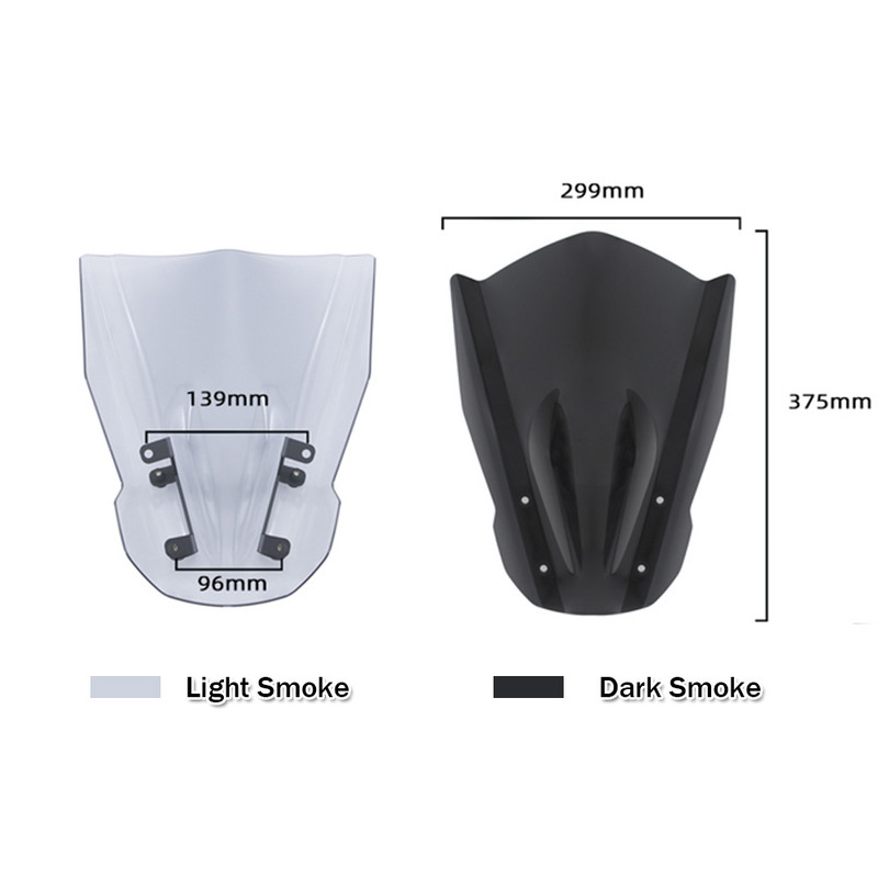 Čelné sklo pre motocykle s montážnym držiakom, deflektory vetra, čelné sklo pre Yamaha MT07 MT FZ 07 2013 2014 2015 2016 2017 FZ-07