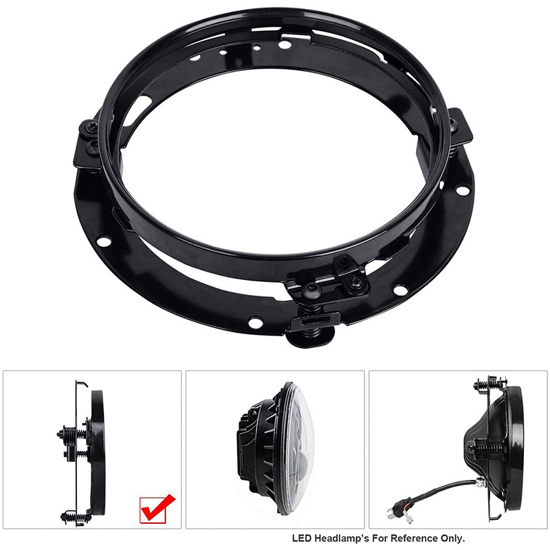 1 db/2 DB rögzítőkeret 7 hüvelykes LED-es fényszórógyűrűhöz 7 hüvelykes fényszóróra szerelhető lámpatartóhoz Jeep Wrangler JK TJ motorkerékpárokhoz