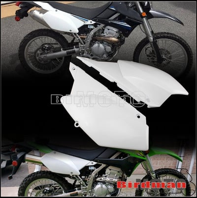 Pre Kawasaki KLX250 D Tracker 250, bočný kryt palivovej nádrže, kryt chladiča, ochranný kryt kapotáže, plastový zadný štítok s evidenčným číslom, panel karosérie.