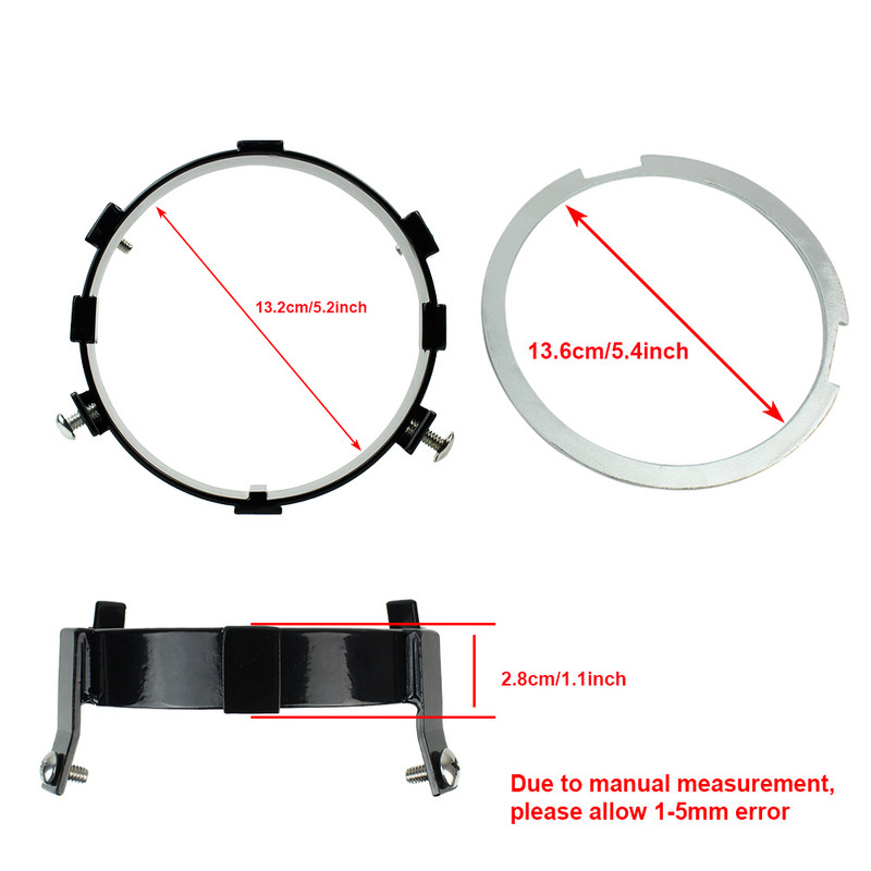 Pre motocykle Honda VTX 1300 a 1800 F-model, projektorový LED svetlomet 5,75 palca, čierny montážny krúžok