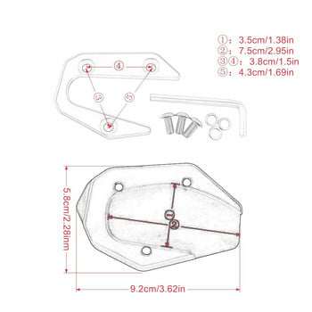 Μοτοσικλέτα Kickstand Extension Pad Πλαϊνό Σταντ ποδιού Μεγέθυνση Πλάκα στήριξης Για Yamaha MT-03 MT 03 MT03 2017-2021