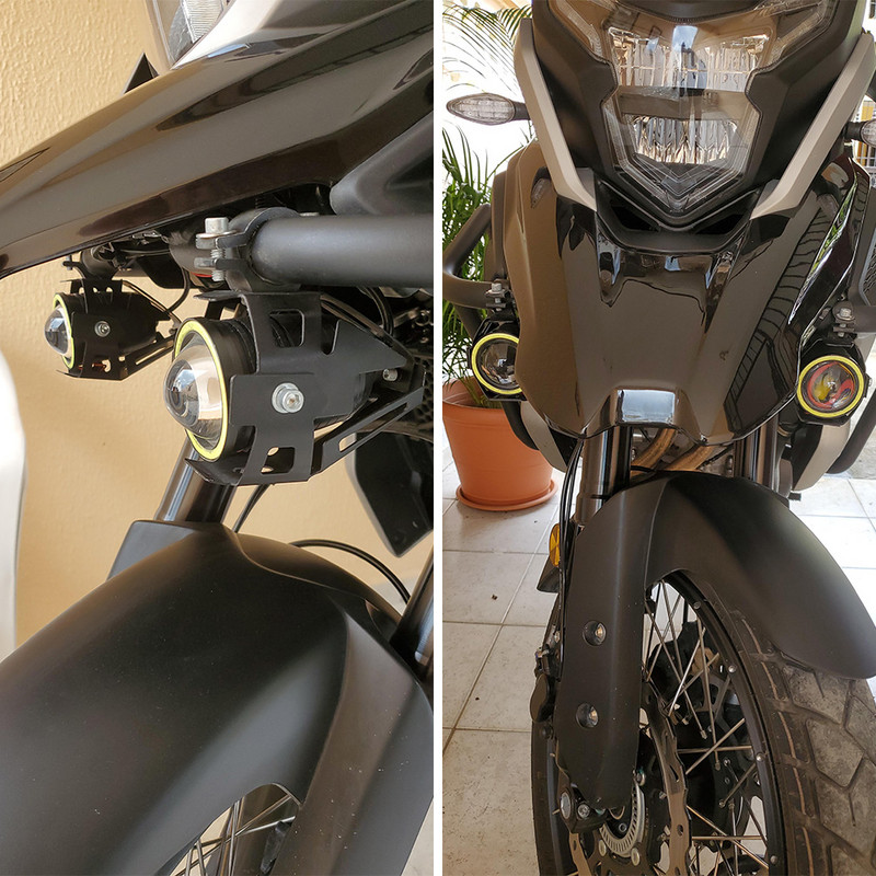 Beállítás Led motorkerékpár spotlámpa tartókonzolok Motobike UTV ATV ködlámpa Led kiegészítő fényszóró tartó 2-2,6 cm-es csőhöz