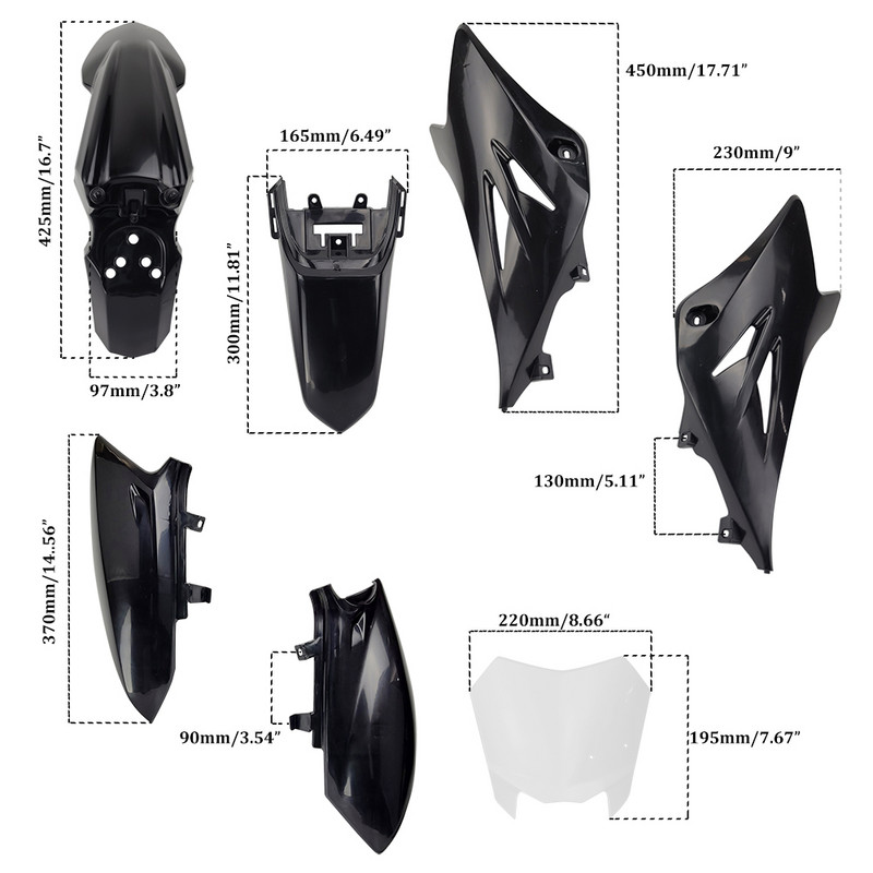 Seturi de caroserie din plastic modificate LING QI pentru motocicleta CRF50 XR50. Carcasă din plastic îmbunătățită pentru motocicletă CRF 50 Pit Dirt