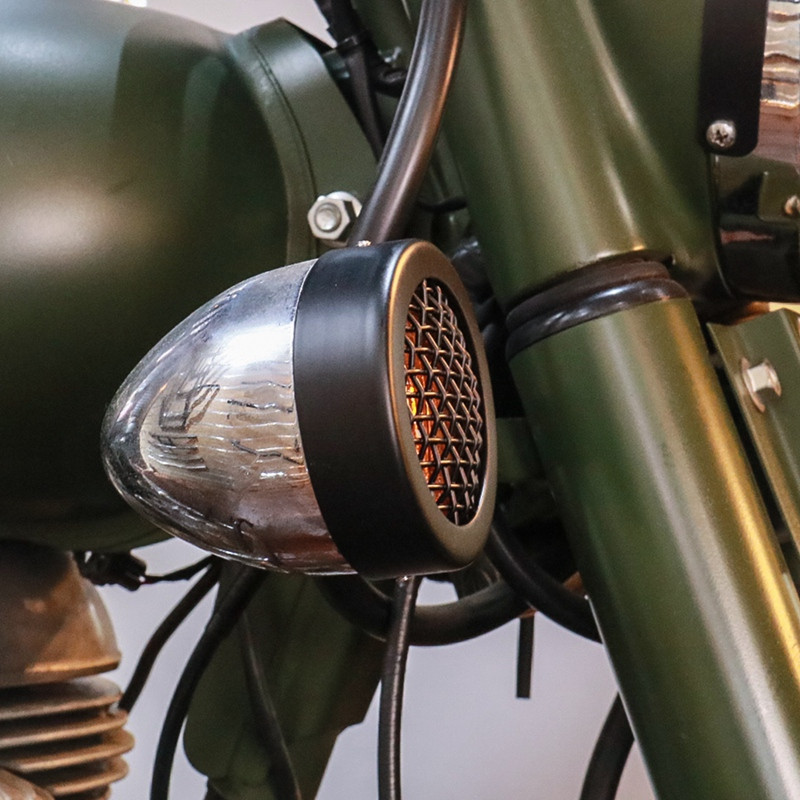 Kryt mriežky smerových svetiel pre motocykel, čierny, pre Royal Enfield Classic 500