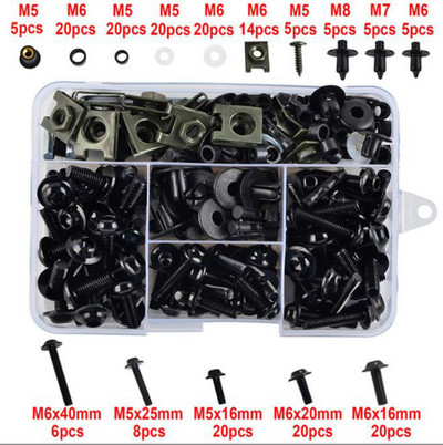 195 tk / komplekt mootorratta universaalsed CNC täieliku kaitsepoltide komplektid kere kruvid sobivad Kawasaki Honda Yamaha SUZUKI Pit Dirt Bike`ile