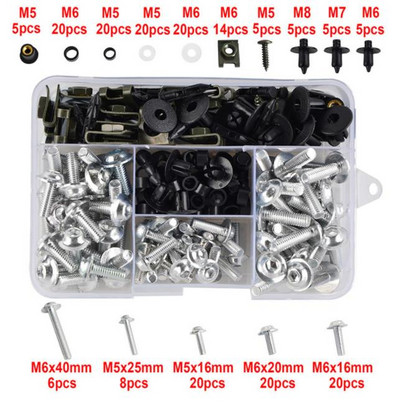 195 tk / komplekt mootorratta universaalsed CNC täieliku kaitsepoltide komplektid kere kruvid sobivad Kawasaki Honda Yamaha SUZUKI Pit Dirt Bike`ile