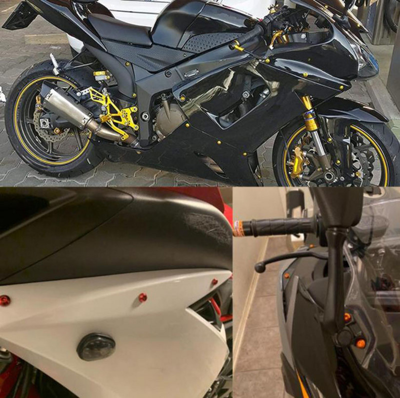 195 tk / komplekt mootorratta universaalsed CNC täieliku kaitsepoltide komplektid kere kruvid sobivad Kawasaki Honda Yamaha SUZUKI Pit Dirt Bike`ile