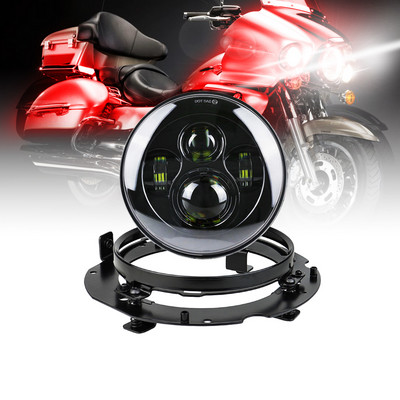 7 colių LED priekinis žibintas su tvirtinimo žiedo laikikliu, skirtas Kawasaki Voyager / Vaquero 1700