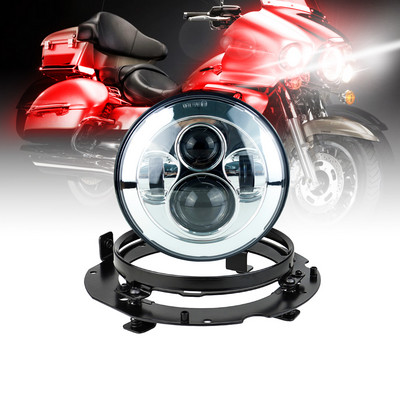 7 colių LED priekinis žibintas su tvirtinimo žiedo laikikliu, skirtas Kawasaki Voyager / Vaquero 1700