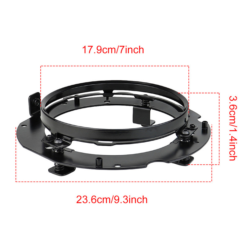 7 colių LED priekinis žibintas su tvirtinimo žiedo laikikliu, skirtas Kawasaki Voyager / Vaquero 1700