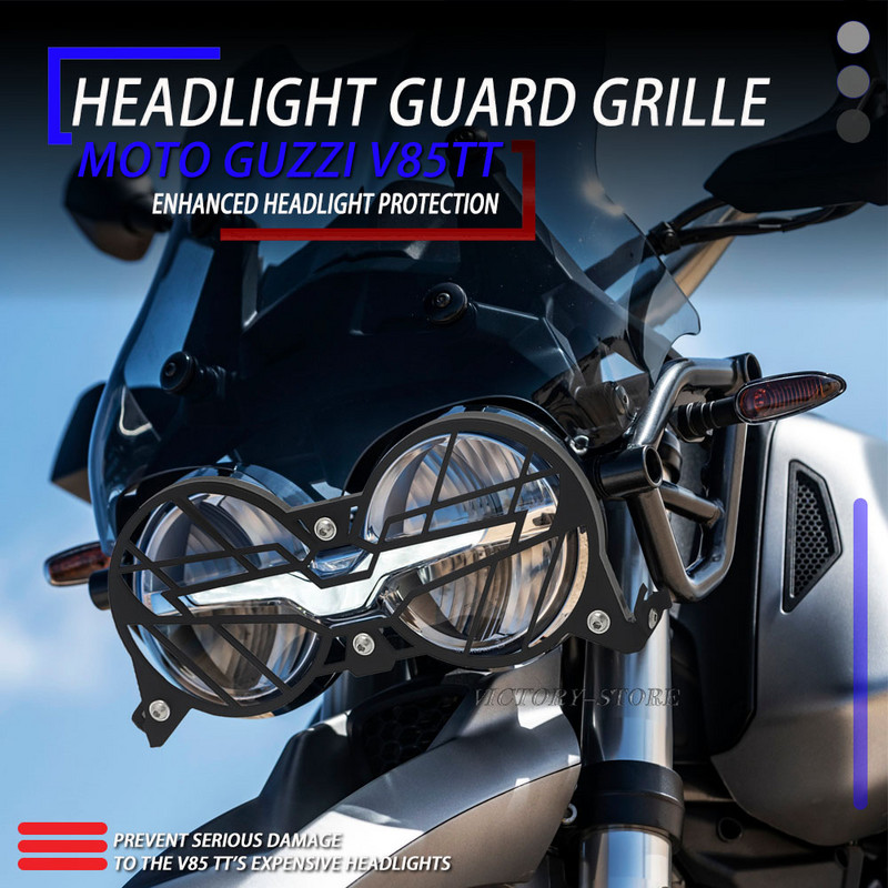 Moto Guzzi V85TT v85tt motorkerékpárhoz Új Tartozékok Összecsukható Fényszóró Fényvédő Védő Rács Dupla védőburkolat