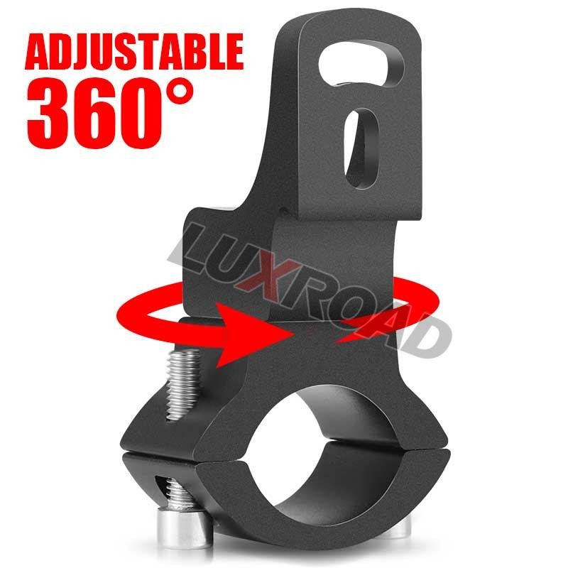 6 mm skrutkový kovový držiak bodového svetla pre riadidlá 22-30 mm, nastaviteľný 360 stupňov, držiak hmlového svetla, montáž na trubku pre motocykle