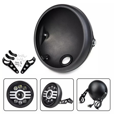 Universāls 7 collu LED automašīnu motocikla priekšējo lukturu apvalks 7 collu LED gaismas korpusa kauss priekš KAWASAKI Honda Yamaha Chopper Cafe Racer
