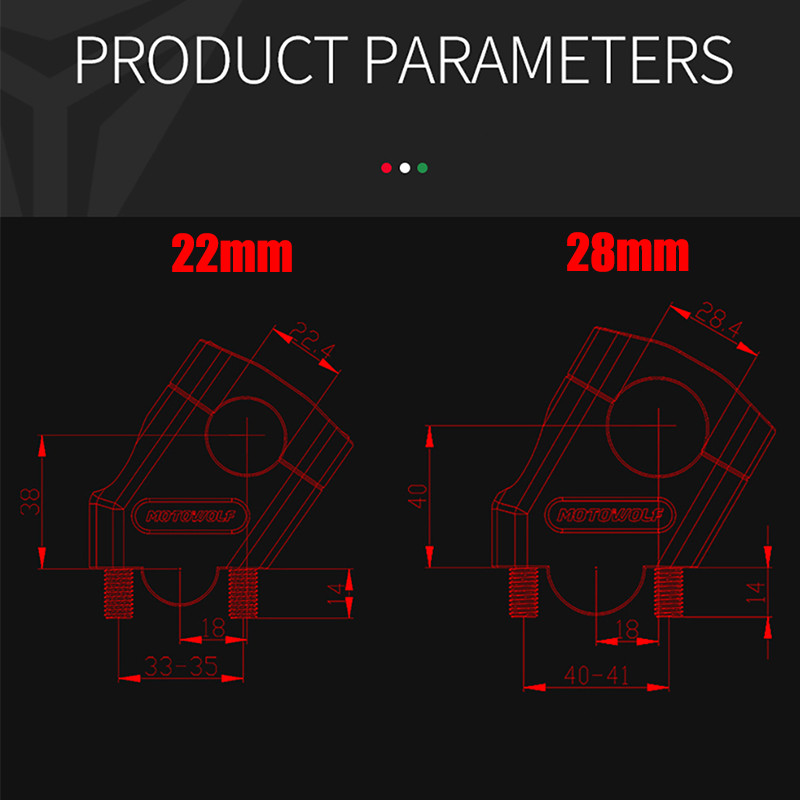 NAUJAS 22 mm 28 mm motociklo vairo pakėlimas motokroso paaukštinimo gnybtui tvirtinimo duobės motociklo priedai, skirti Yamaha, BMW