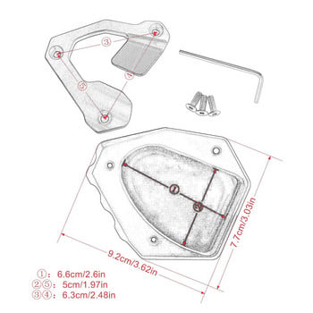 Мотоциклет CNC Kickstand Extension Pad Foot Side Stand Plate Аксесоари за Honda CRF1000L Africa Twin 2016 2017 2018 CRF 1000L