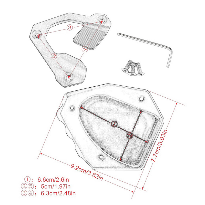 Motorkerékpár CNC támasztótámasz hosszabbító pad láb oldalsó állvány lemez tartozékok Honda CRF1000L Africa Twin 2016 2017 2018 CRF 1000L típushoz