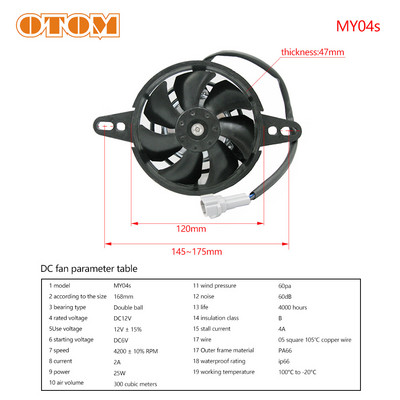 OTOM universālā motocikla dzesēšanas ventilators Dirt Pit Bike ATV Quad eļļas dzesētājs ūdens radiators elektrisks 12V priekš KTM Honda Yamaha Kawasak