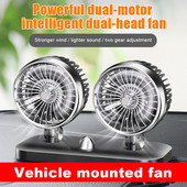 Automobilski mini ventilator s dvostrukom glavom, rotirajućim za 180 stupnjeva, podesivim prijenosnim hladnjakom za hlađenje, rasprodaja