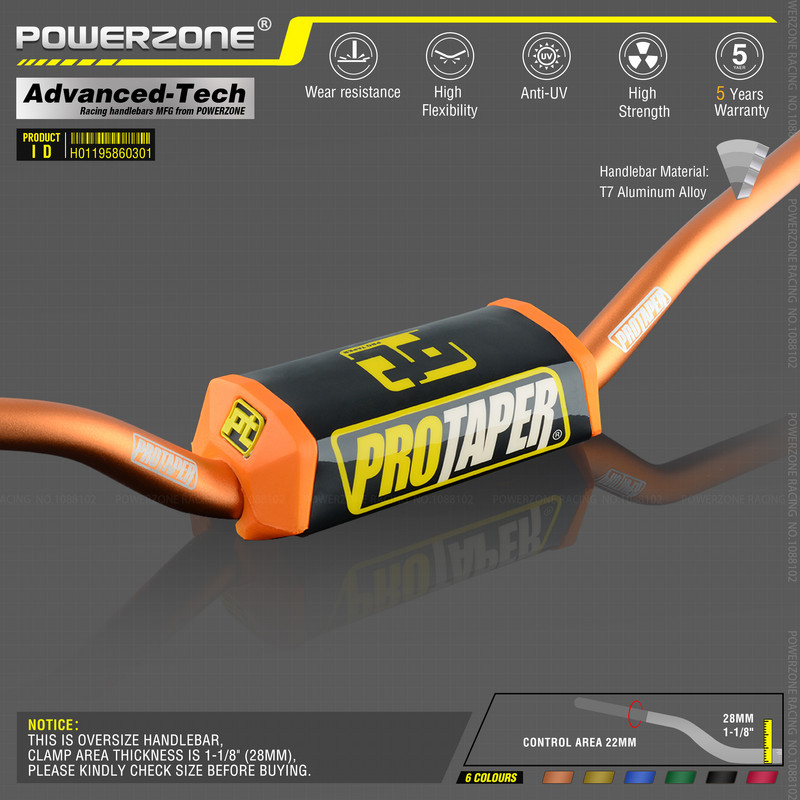 Kormány Pro Taper Pack Bar 1-1/8" Classic Handle Dirt Pit Bike motorkerékpárhoz CNC adapterrel