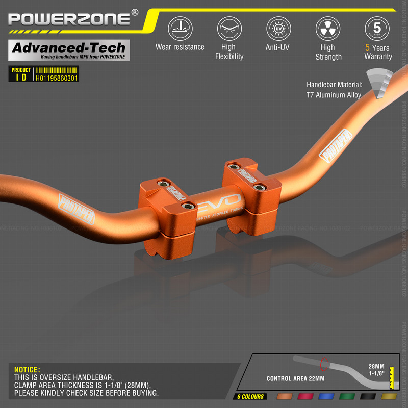Kormány Pro Taper Pack Bar 1-1/8" Classic Handle Dirt Pit Bike motorkerékpárhoz CNC adapterrel