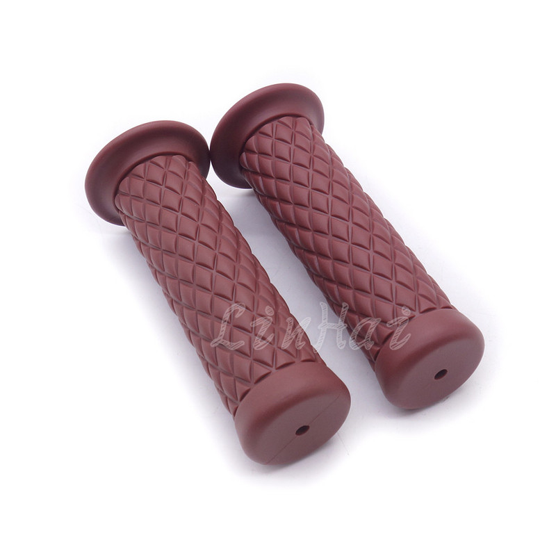 Univerzálna motocyklová 7/8" 22mm vintage gumená rukoväť na riadidlá pre CG125 CB400 Bobber Cafe Racer Custom