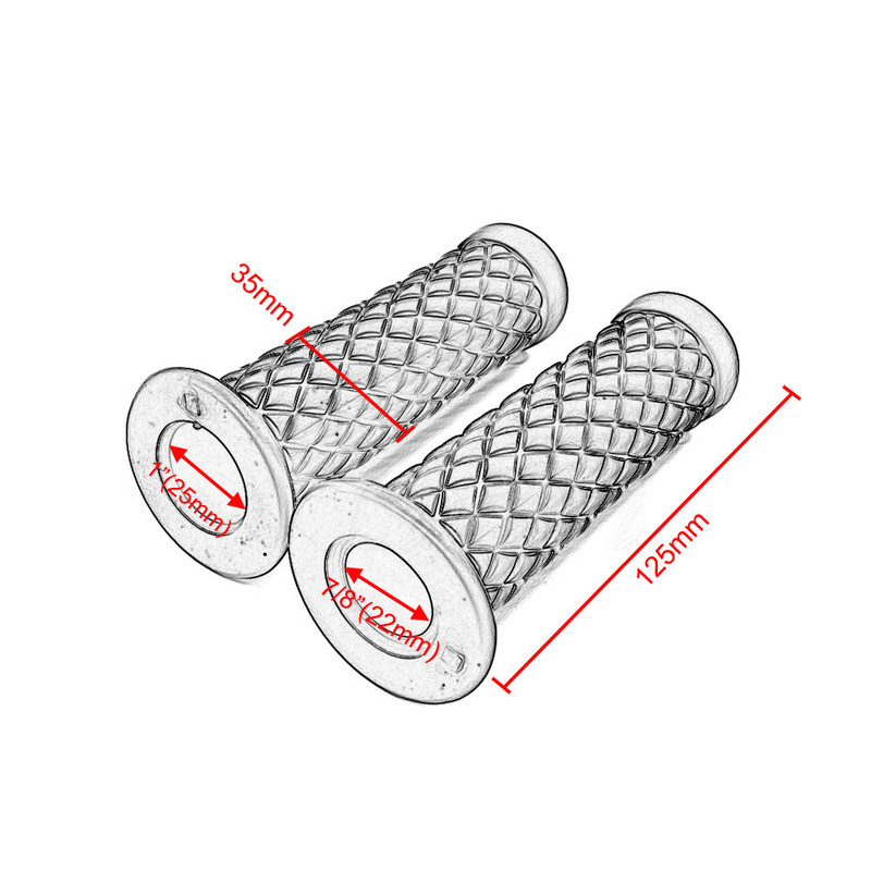 Univerzálna motocyklová 7/8" 22mm vintage gumená rukoväť na riadidlá pre CG125 CB400 Bobber Cafe Racer Custom