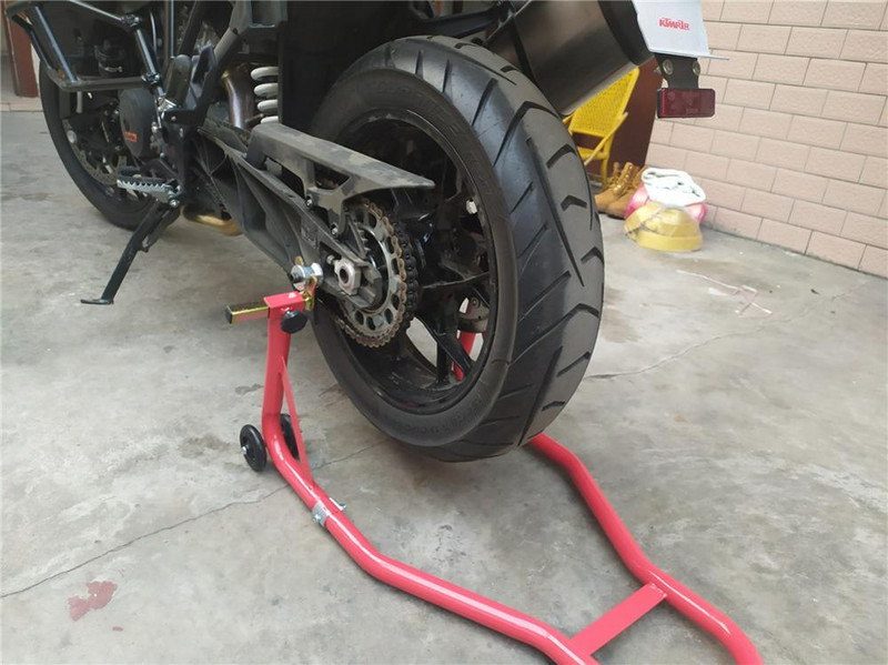Stojan na motocykel, podpera predného a zadného kolesa, stojan na rám pre autoservis a opravárenské nástroje