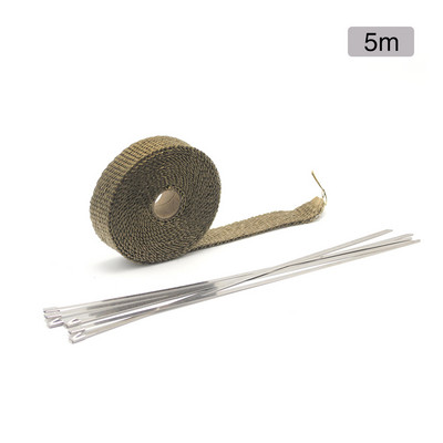 Tepelná páska ALCON-5M/10M/15M na výfuk motocykla, tepelná fólia na zvod, izolácia zberného potrubia, odolná voči rolovaniu s rukavicami z nehrdzavejúcej ocele.