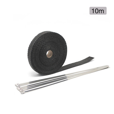 Tepelná páska ALCON-5M/10M/15M na výfuk motocykla, tepelná fólia na zvod, izolácia zberného potrubia, odolná voči rolovaniu s rukavicami z nehrdzavejúcej ocele.