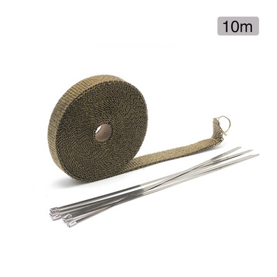 Tepelná páska ALCON-5M/10M/15M na výfuk motocykla, tepelná fólia na zvod, izolácia zberného potrubia, odolná voči rolovaniu s rukavicami z nehrdzavejúcej ocele.