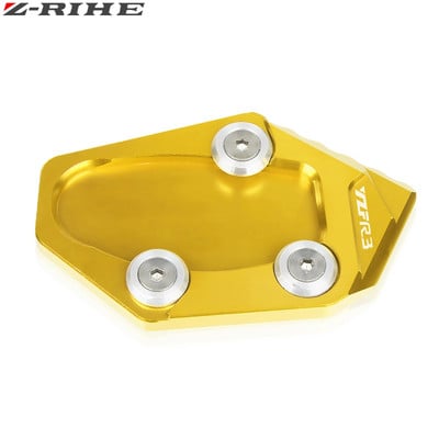 Yamaha YZF R3 YZF-R3 2015 2016 motorkerékpárhoz, CNC alumínium láb támaszték hosszabbító pad lemez oldalsó állvány nagyító YZF R3 LOGO