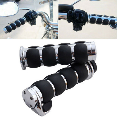 1 collas 25 mm motocikla hroma rokturu rokturis, piemērots Harley Dyna Sportster Cruiser Soft Touch komfortabla roktura rokturim